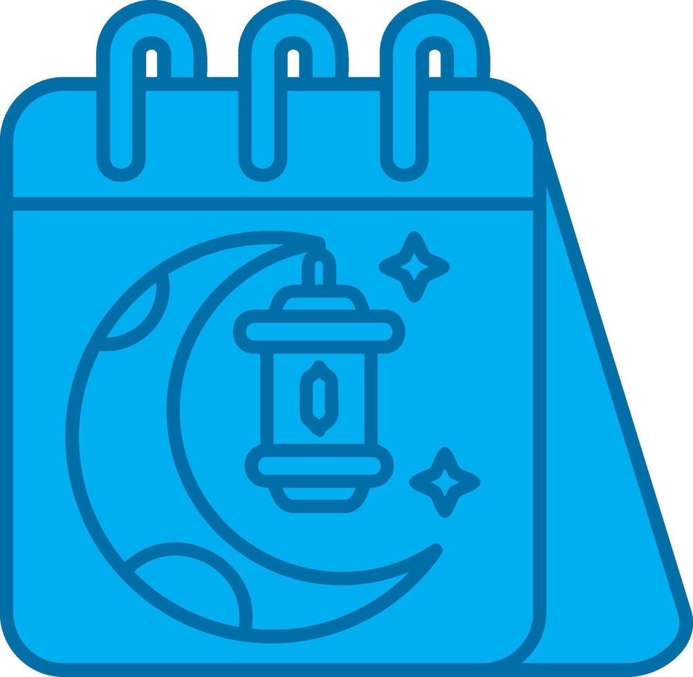 Calendar Blue Line Filled Icon vector