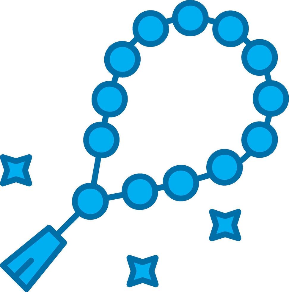 rosario azul línea lleno icono vector
