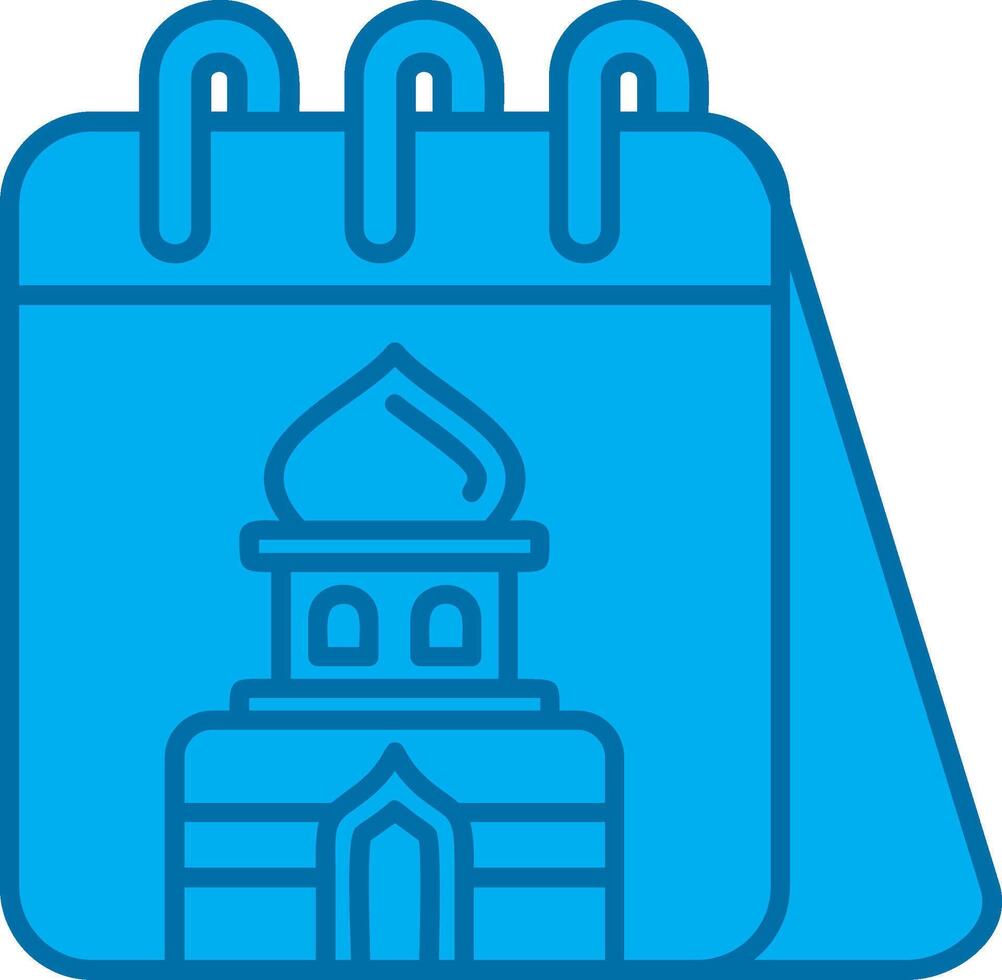 Calendar Blue Line Filled Icon vector