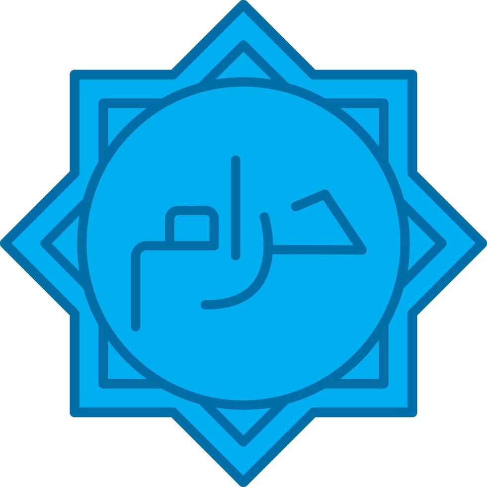 Haram Blue Line Filled Icon vector