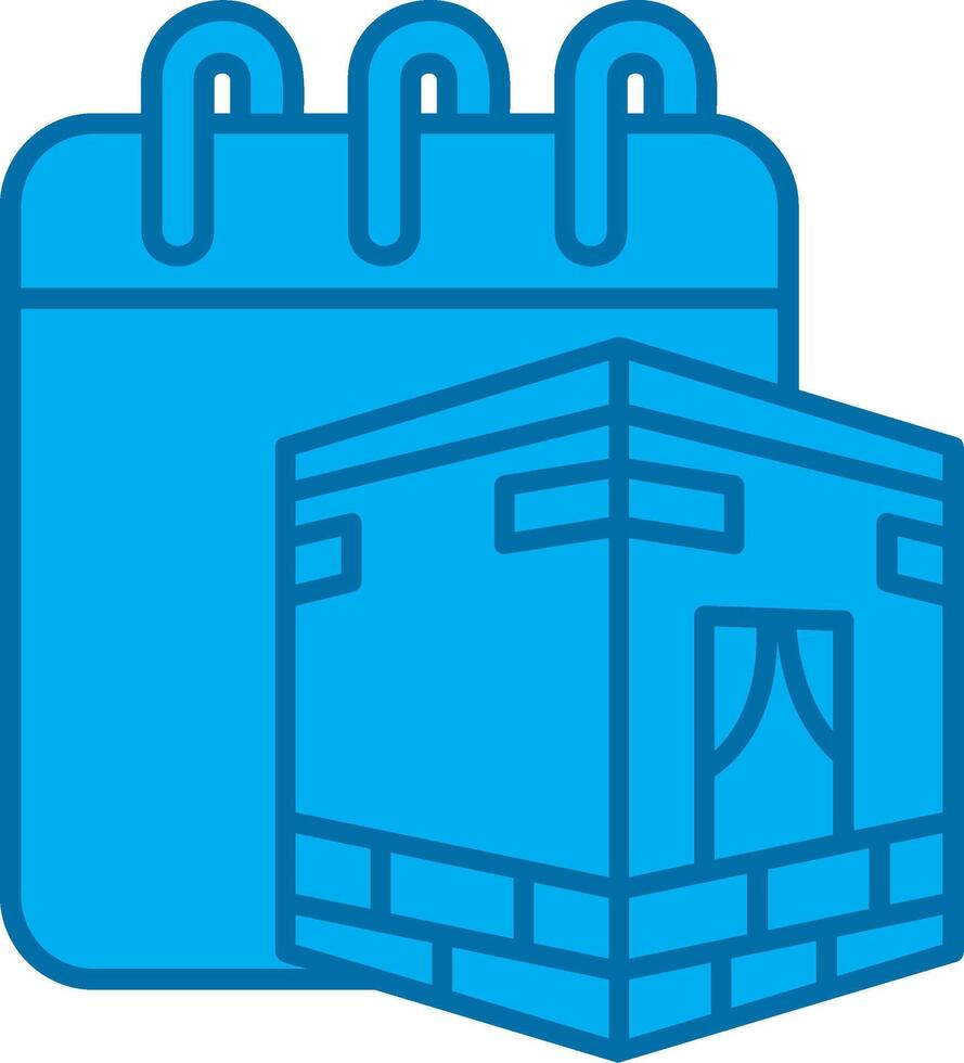 Hajj Blue Line Filled Icon vector