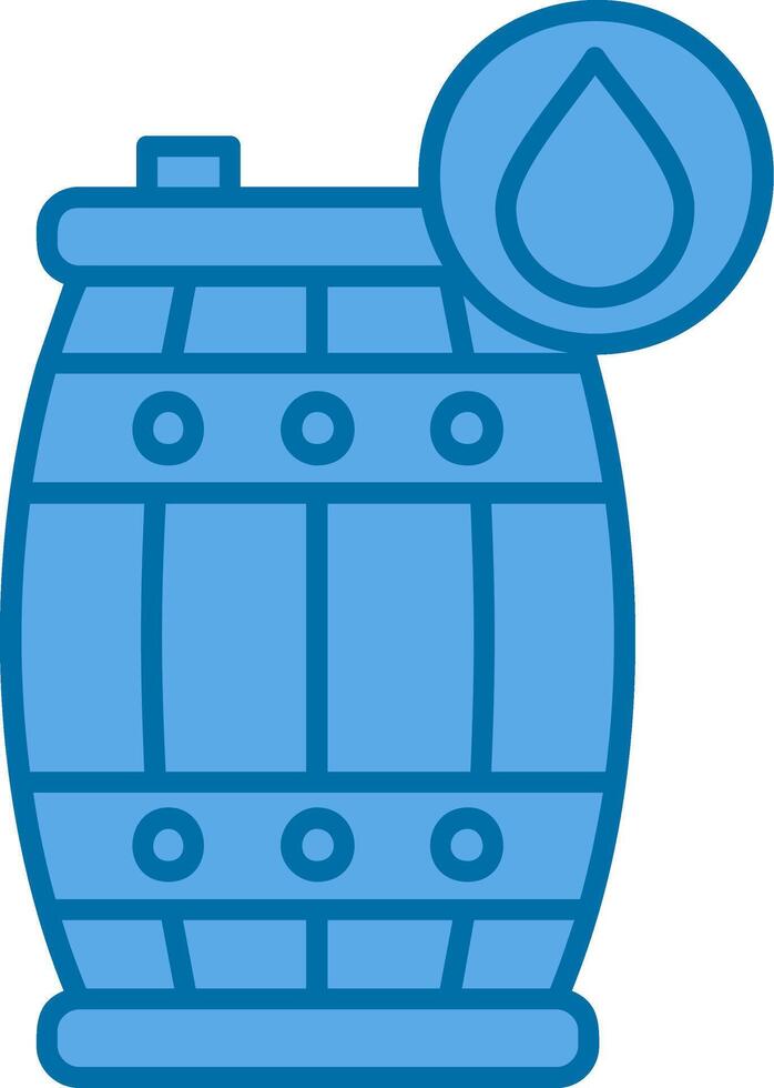 Oil barrel Blue Line Filled Icon vector