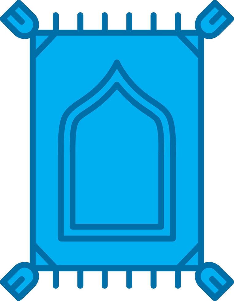 Prayer mate Blue Line Filled Icon vector