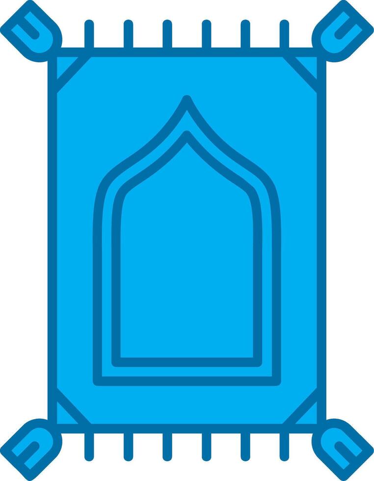 Prayer mate Blue Line Filled Icon vector