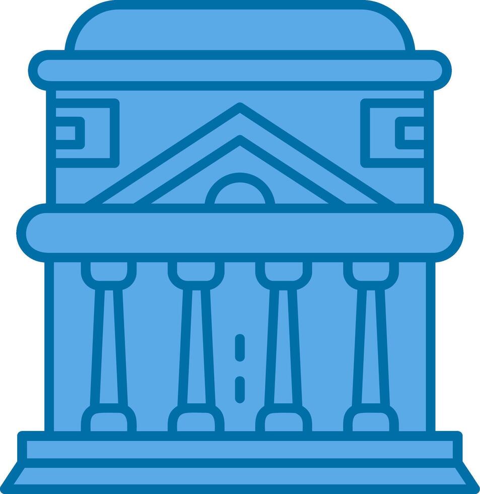 Pantheon Blue Line Filled Icon vector