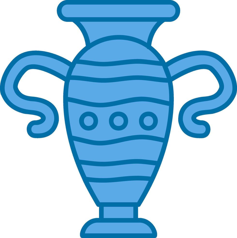 Vase Blue Line Filled Icon vector