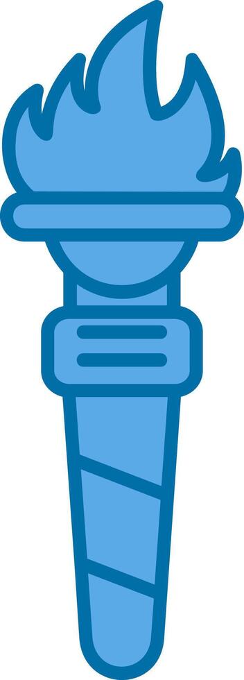 Torch Blue Line Filled Icon vector