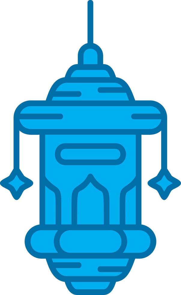 Oil lamp Blue Line Filled Icon vector