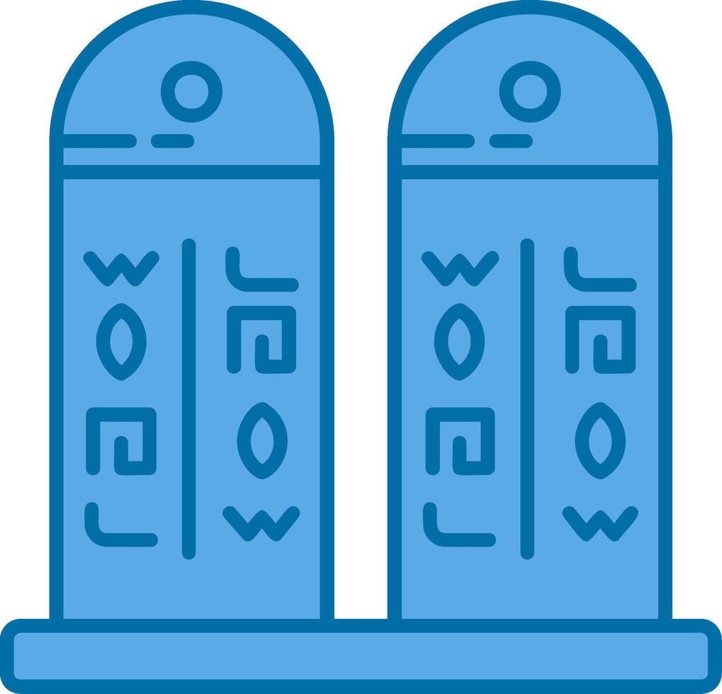 Hieroglyph Blue Line Filled Icon vector