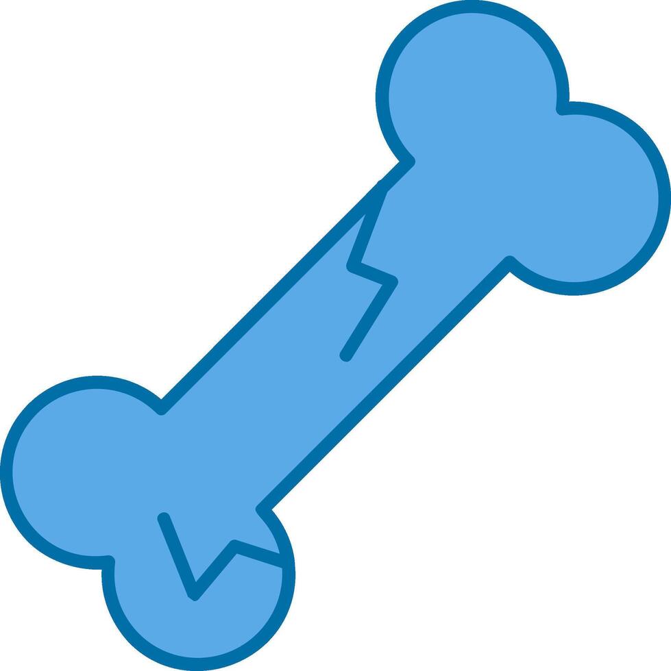 Bone Blue Line Filled Icon vector