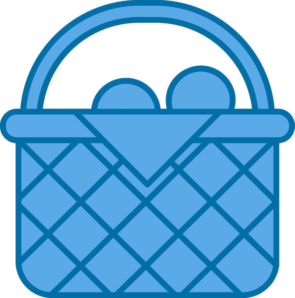 cesta azul línea lleno icono vector