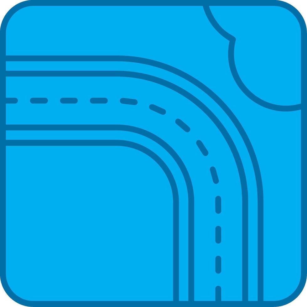 Highway Blue Line Filled Icon vector