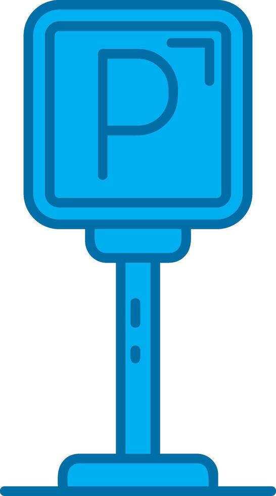 estacionamiento azul línea lleno icono vector