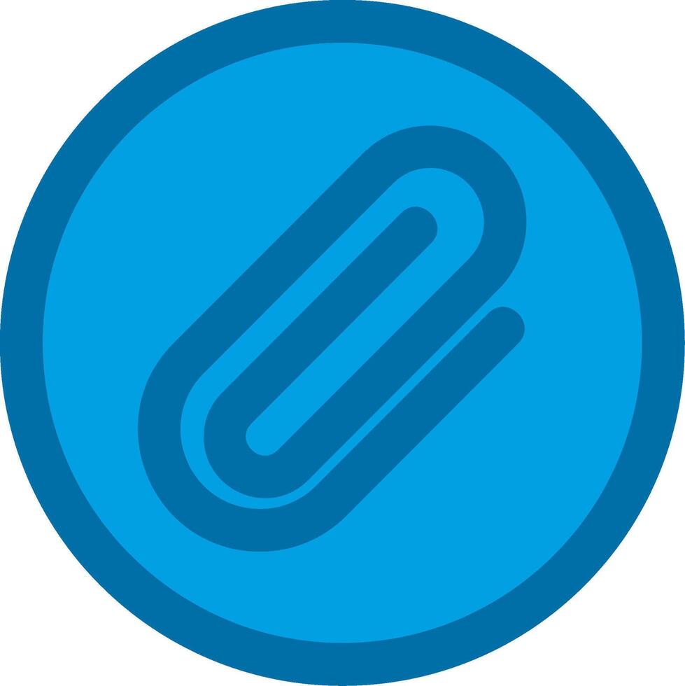 Paperclip 1 Blue Line Filled Icon vector