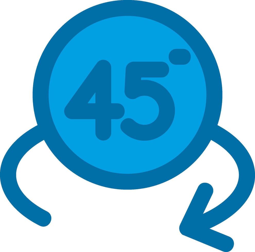 girar ángulo 45 azul línea lleno icono vector