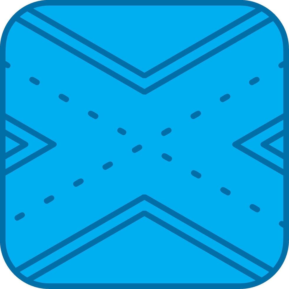 Runway Blue Line Filled Icon vector