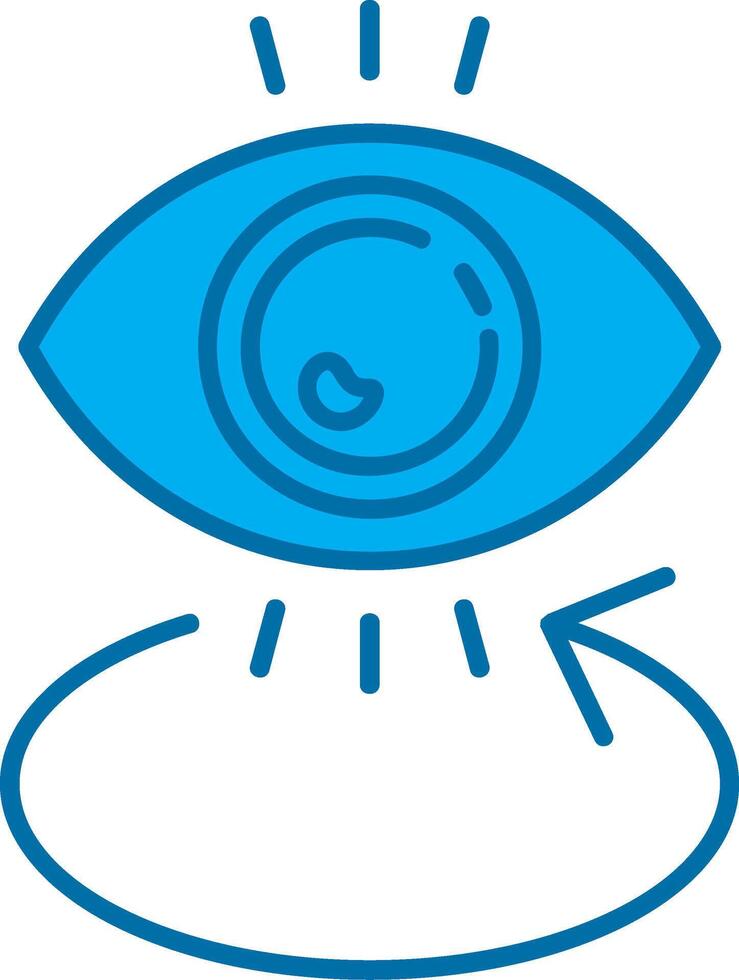 Eye Blue Line Filled Icon vector