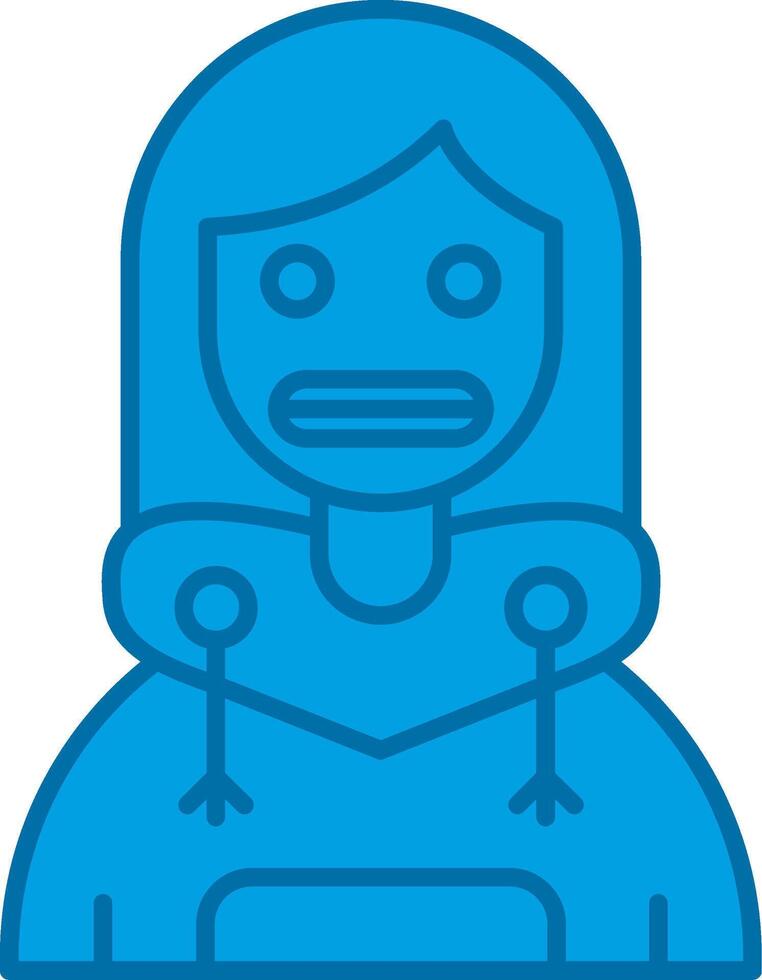 Shocked Blue Line Filled Icon vector