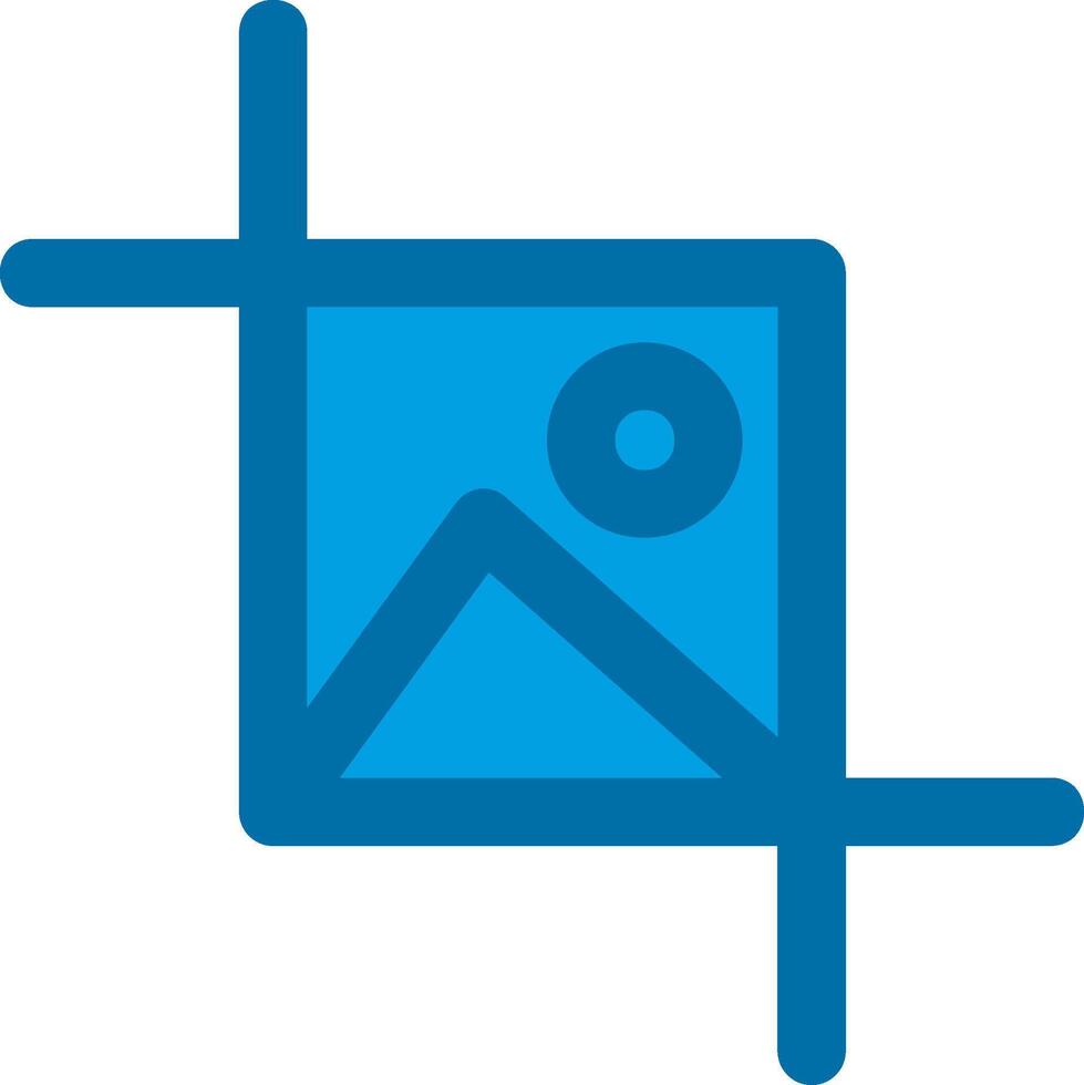 Crop selection Blue Line Filled Icon vector