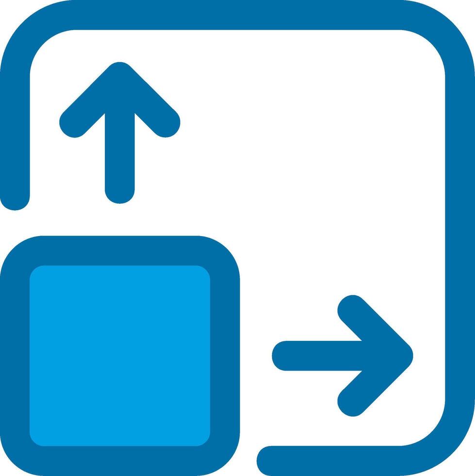 Expand Blue Line Filled Icon vector
