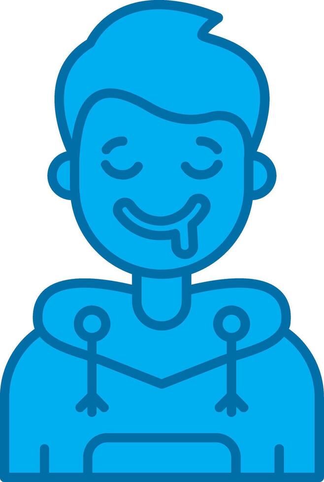 Drooling Blue Line Filled Icon vector