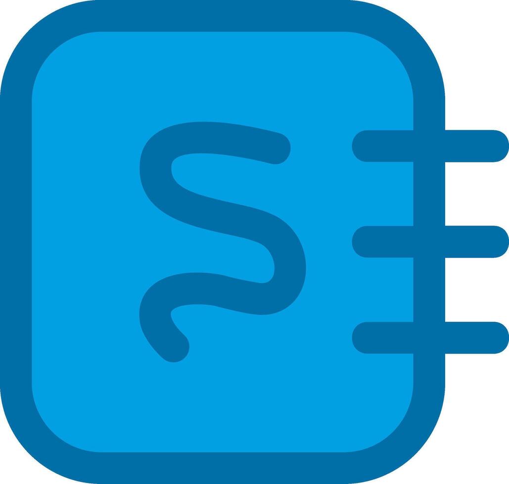 Notepad sketchpad Blue Line Filled Icon vector