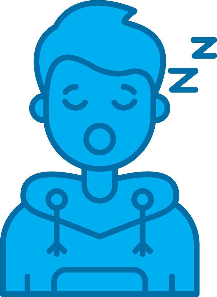 Sleep Blue Line Filled Icon vector