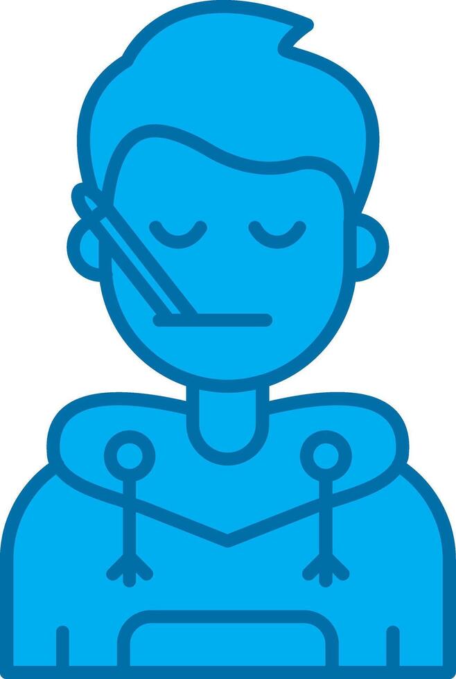 Sick Blue Line Filled Icon vector