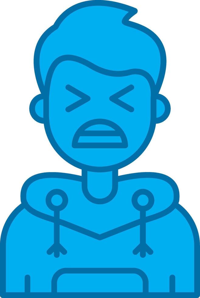 Anguish Blue Line Filled Icon vector