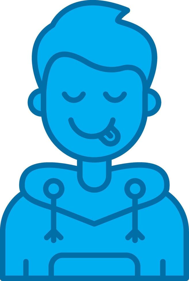 Tongue Blue Line Filled Icon vector