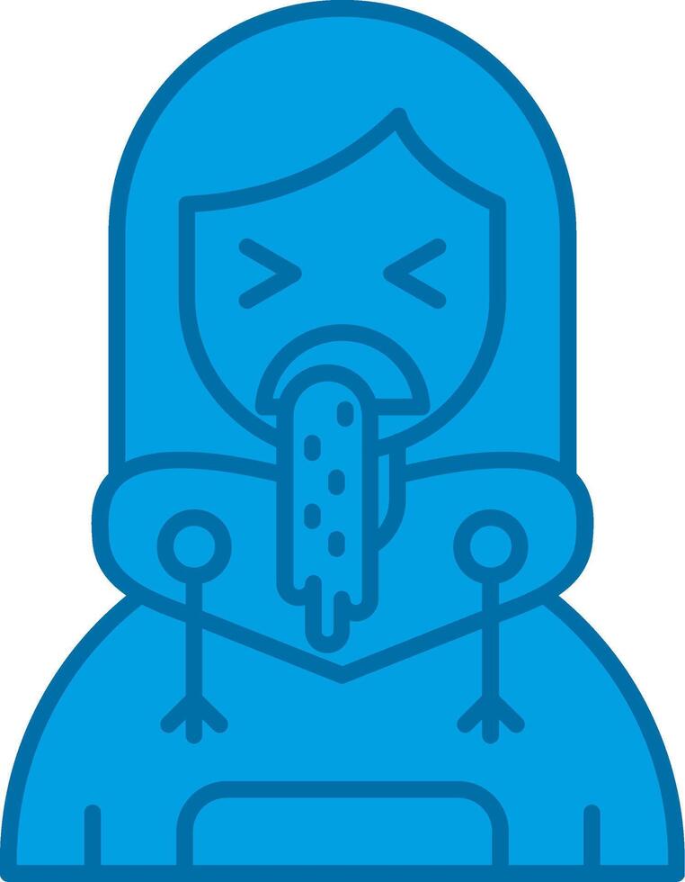 Vomit Blue Line Filled Icon vector