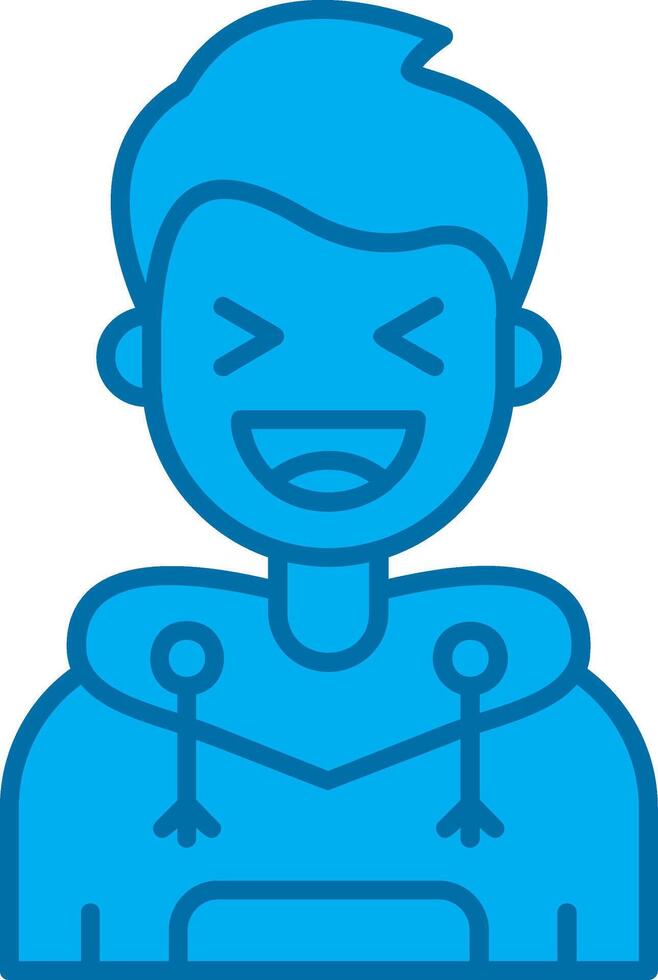 Laugh Blue Line Filled Icon vector