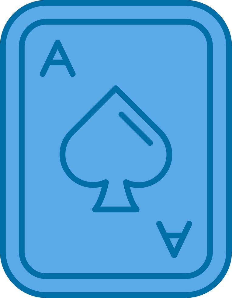 Spades Blue Line Filled Icon vector