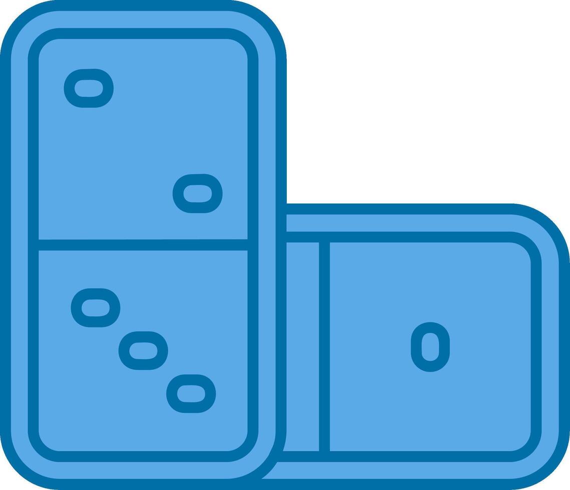 Domino Blue Line Filled Icon vector