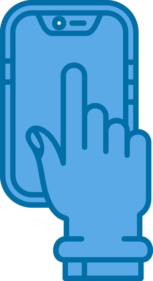 Touch Device Blue Line Filled Icon vector