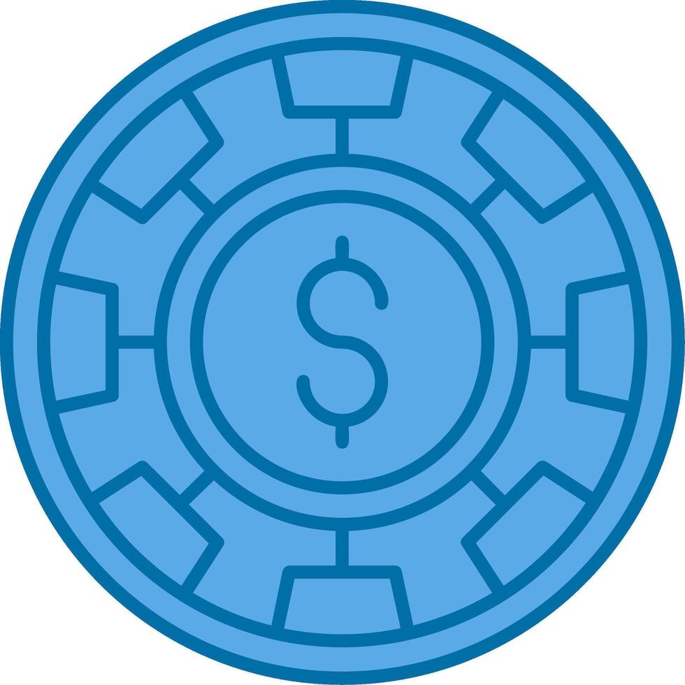 Chip Blue Line Filled Icon vector