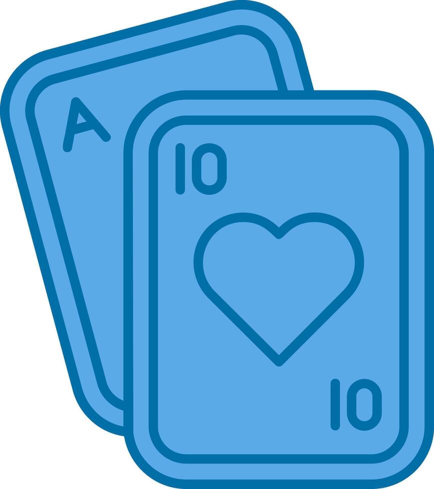 Poker Blue Line Filled Icon vector