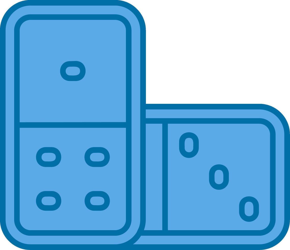 Domino Blue Line Filled Icon vector