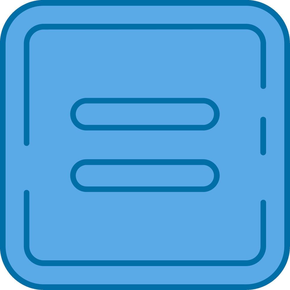 Equal Blue Line Filled Icon vector