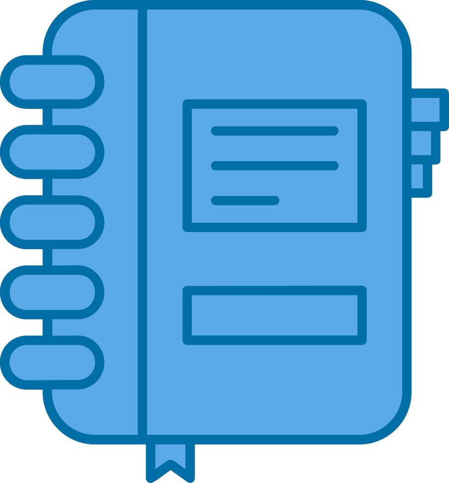 Notebook Blue Line Filled Icon vector