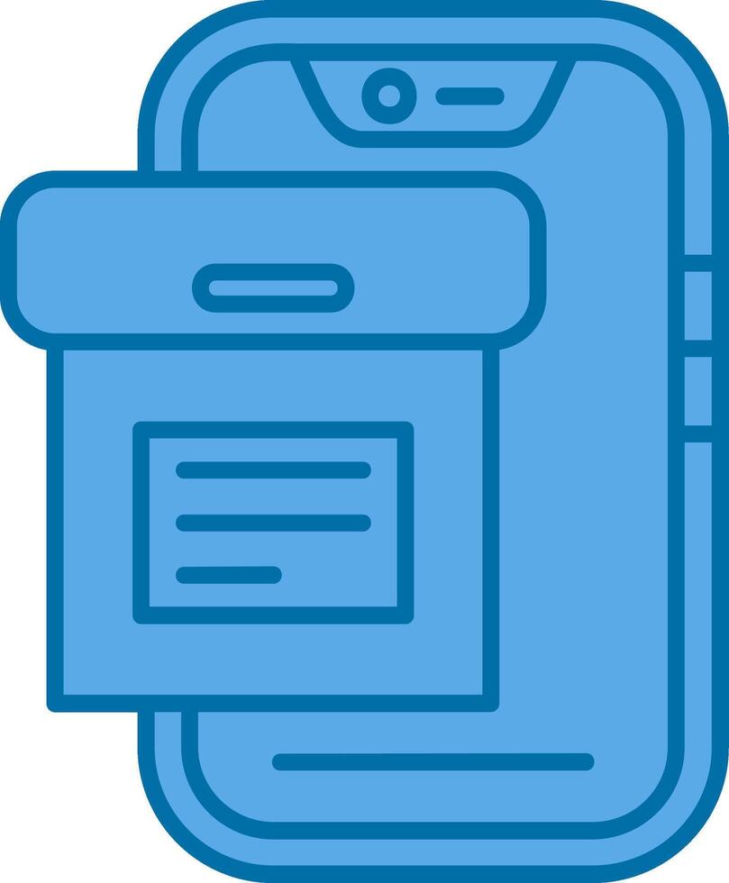 Archive Blue Line Filled Icon vector