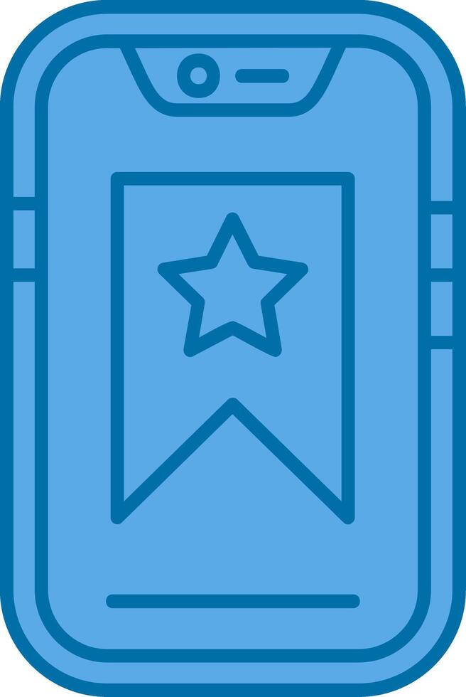 marcador azul línea lleno icono vector
