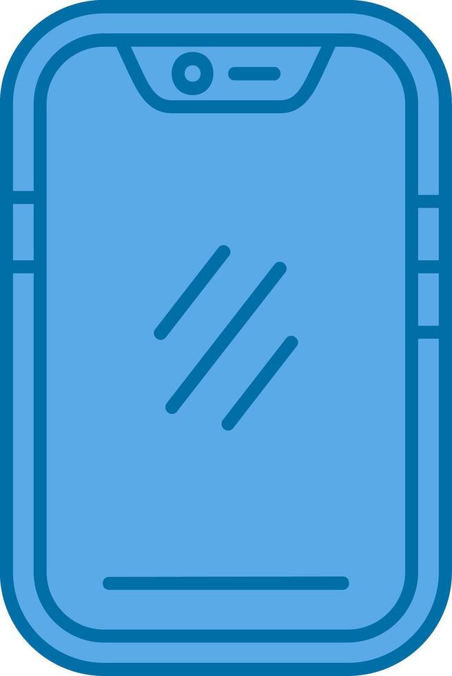 Smartphone Blue Line Filled Icon vector