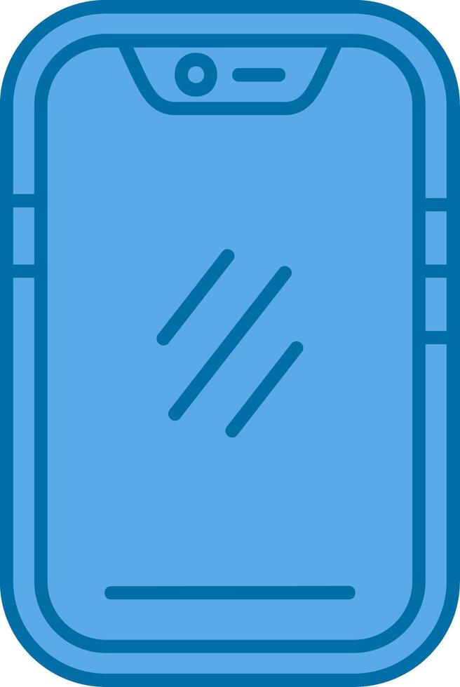 Smartphone Blue Line Filled Icon vector