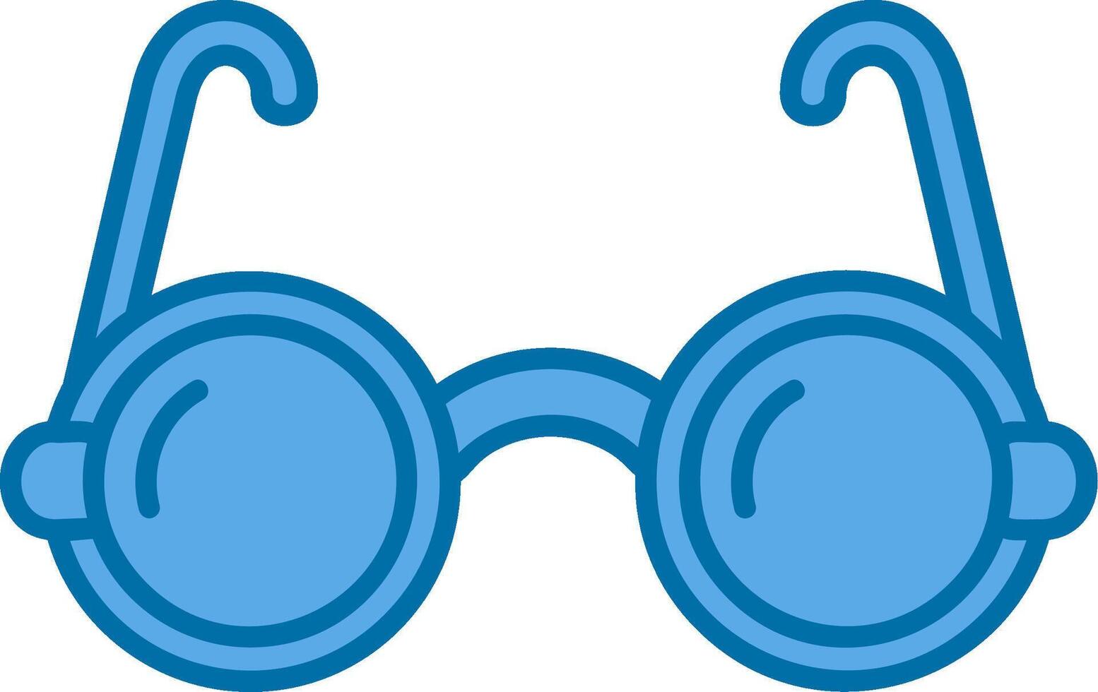 Eyeglasses Blue Line Filled Icon vector