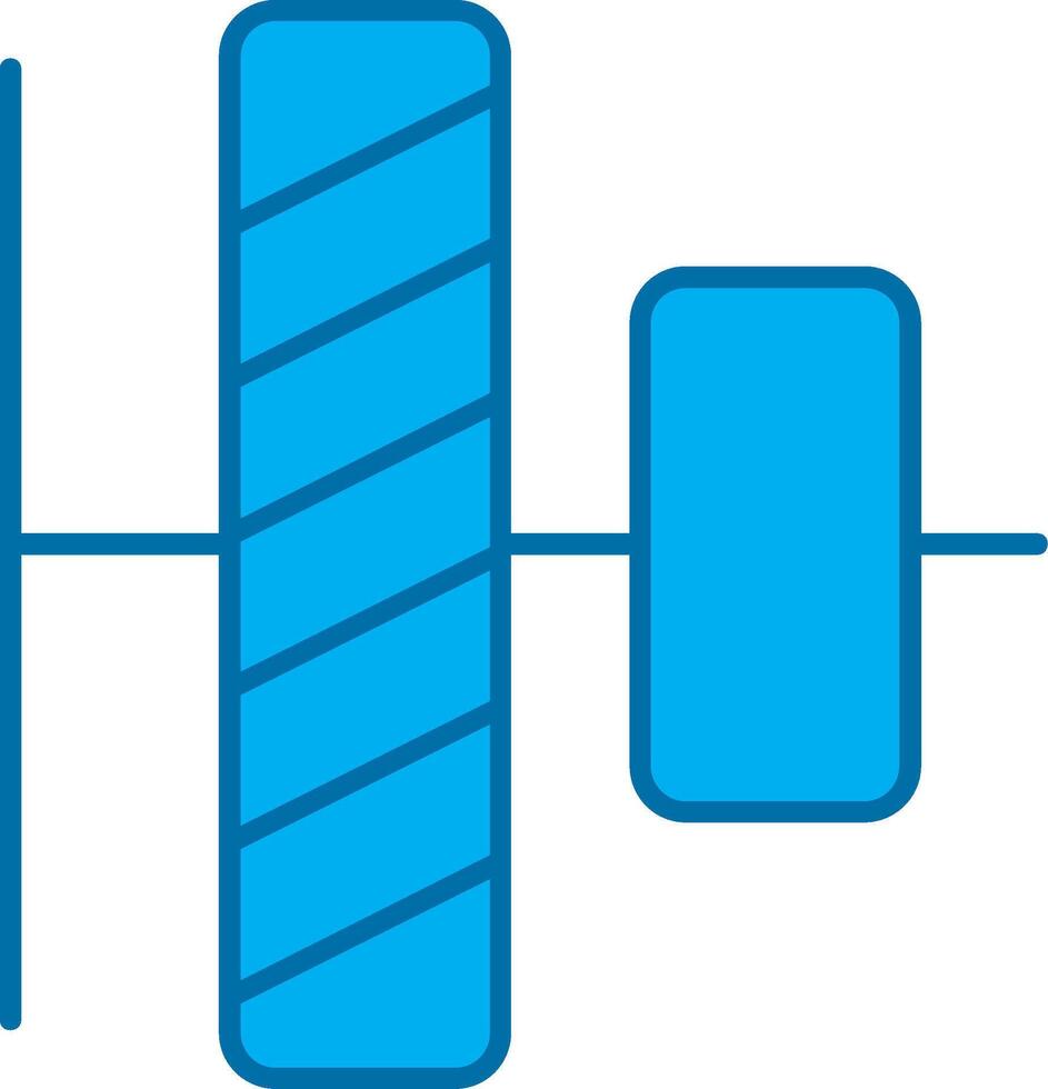 Vertical alignment Blue Line Filled Icon vector