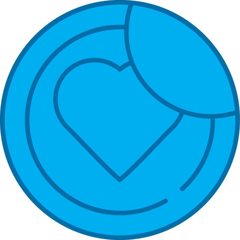 Sticker Blue Line Filled Icon vector