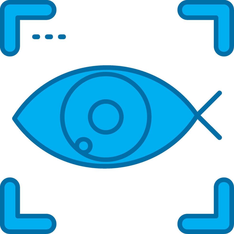 pescado ojo azul línea lleno icono vector