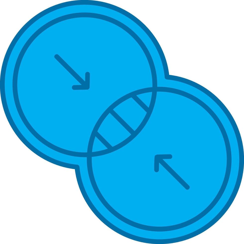 Combine Blue Line Filled Icon vector