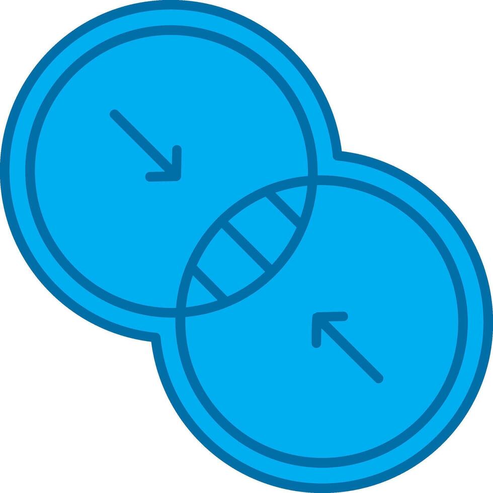 Combine Blue Line Filled Icon vector